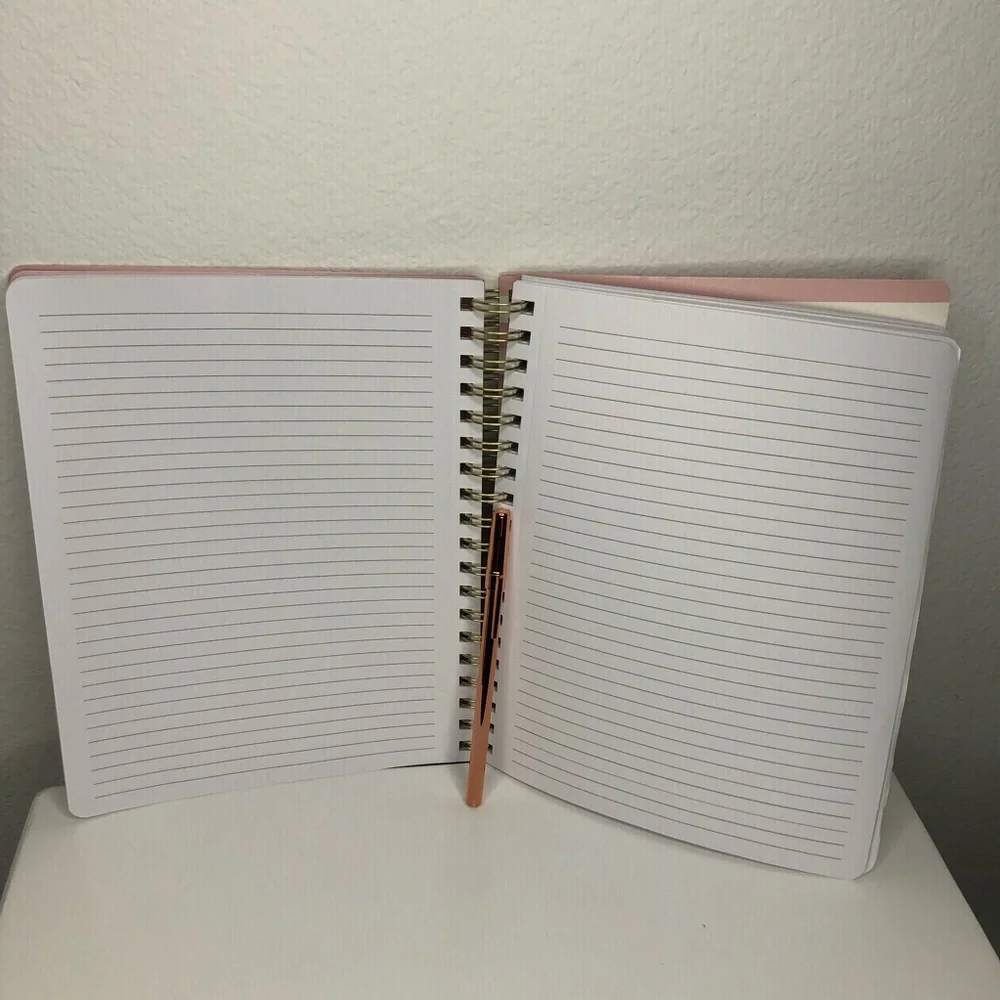 Pink gold and floral Faith note book with rose gold pen